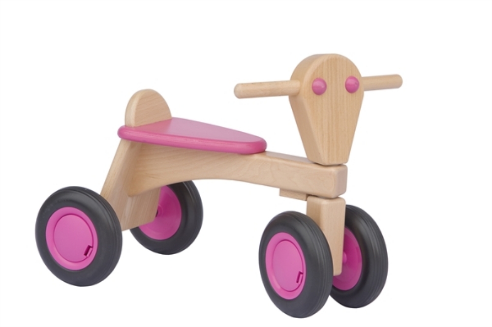 Bild von Loopfiets beukenhout roze Van Dijk Toys Vierwieler kinderfiets