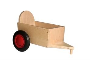 Bild von Aanhanger voor rode kinder-loopfiets beukenhout Van Dijk Toys