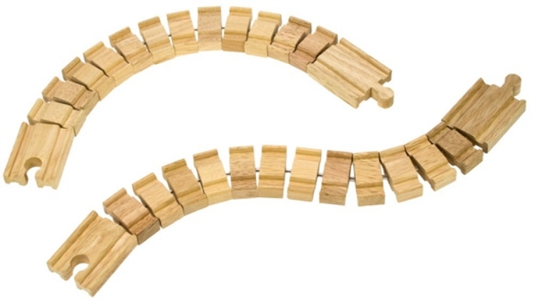 Image de Houten rails, buigzame rails 2 stuks Bigjigs