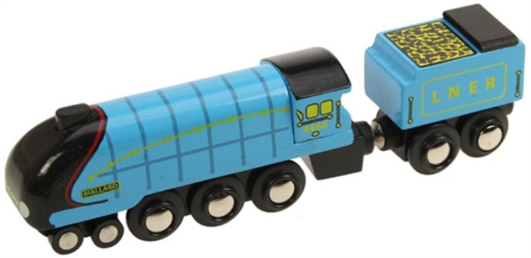Image de Locomotief Mallard houten treinbaan Bigjigs