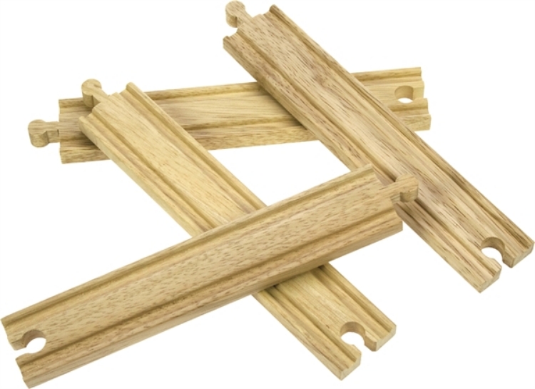 Image de Houten rails, recht lang 4 stuks Bigjigs