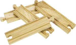 Bild von Houten rails, recht kort 4 stuks Bigjigs