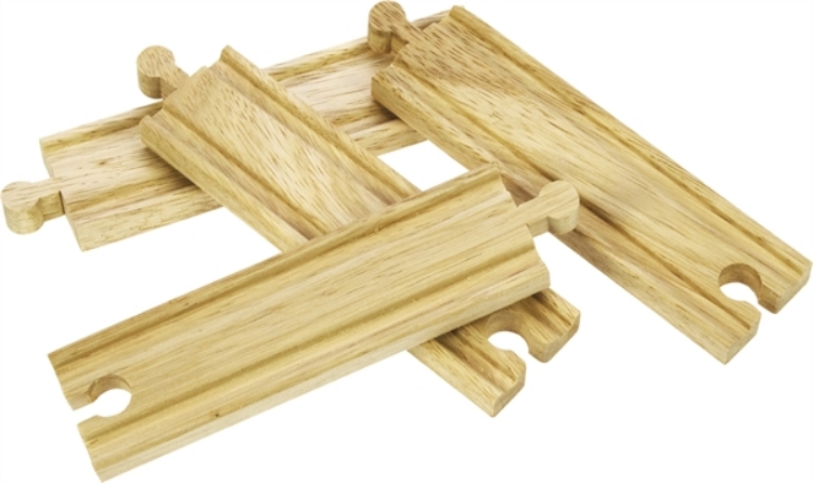 Image de Houten rails, recht kort 4 stuks Bigjigs