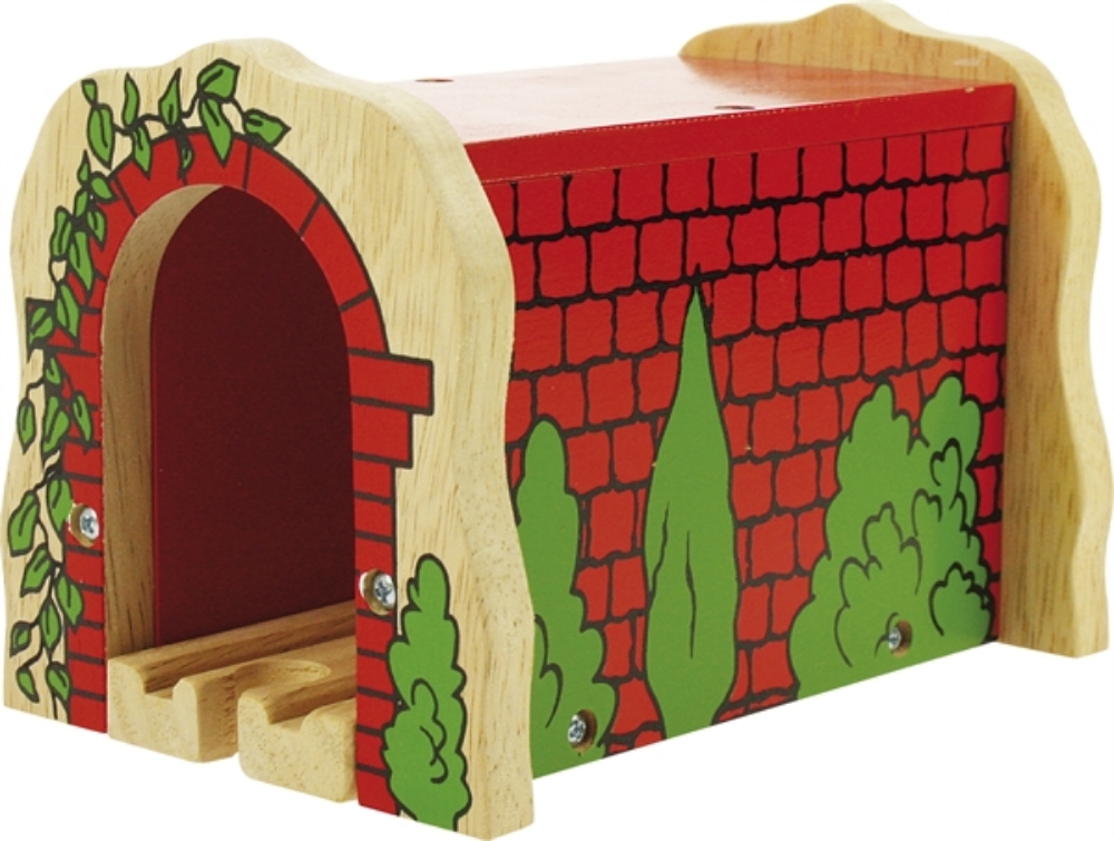 Bild von Spoortunnel rood houten treinbaan Bigjigs