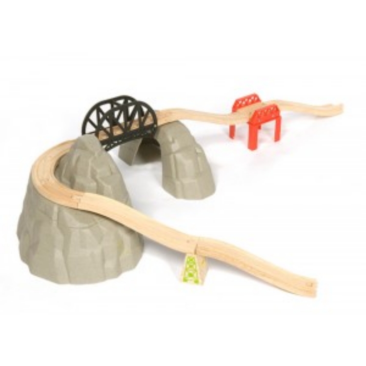 Image de Houten rails, berg-treinbaanset 12-delig Bigjigs