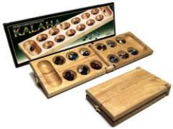 Afbeeldingen van Kalaha, opvouwbaar, naturel Hout met glazen stenen. 54x14 cm