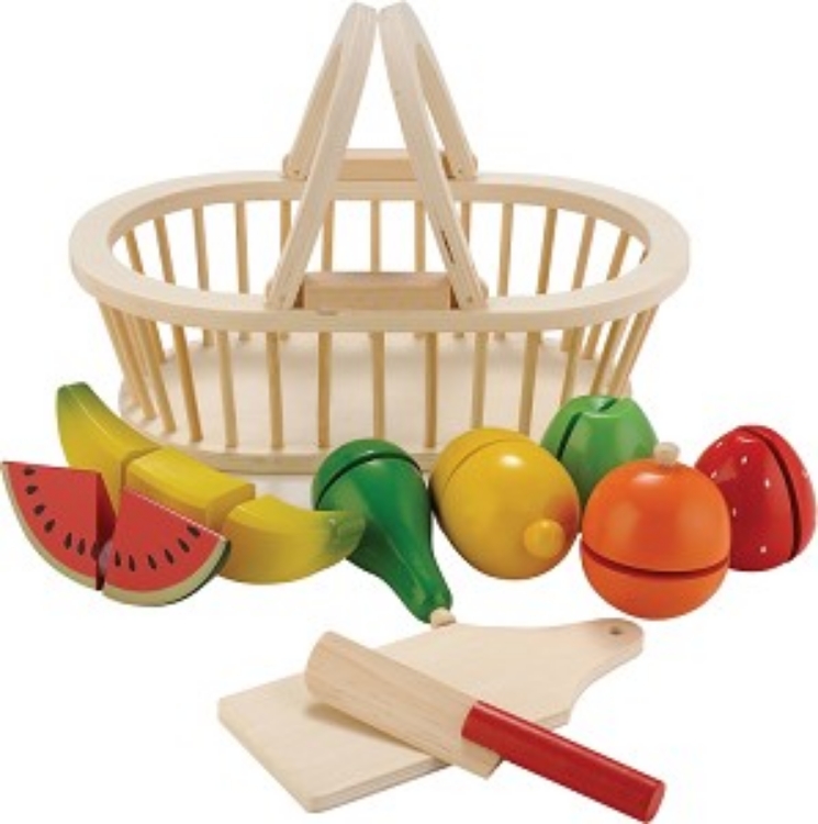 Bild von Fruit snijset in houten mandje New Classic Toys