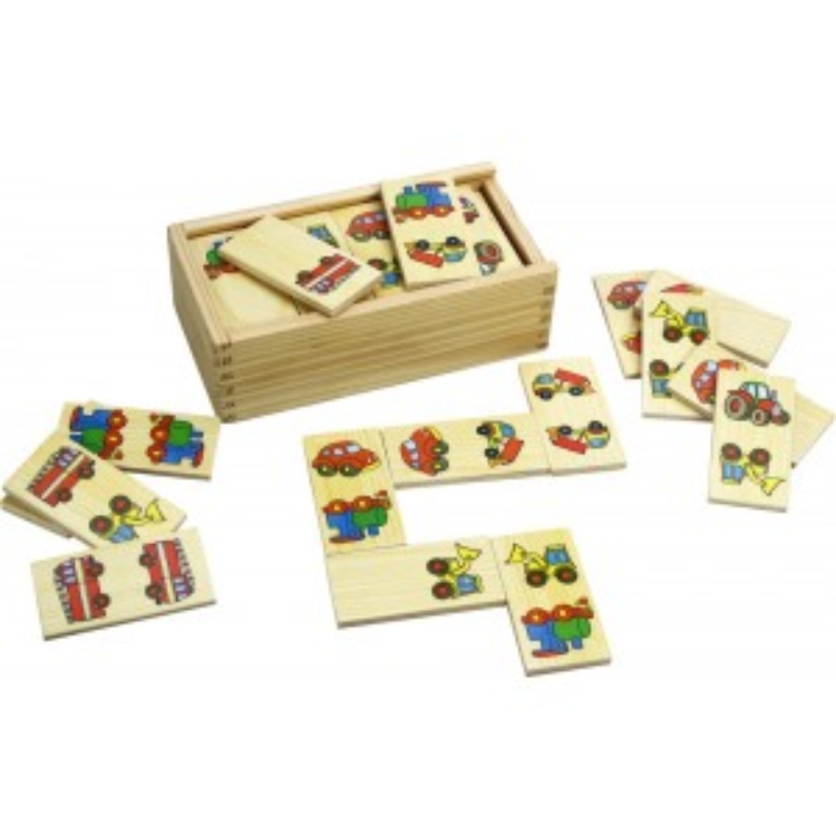 Bild von Houten domino Transport in kistje Bigjigs