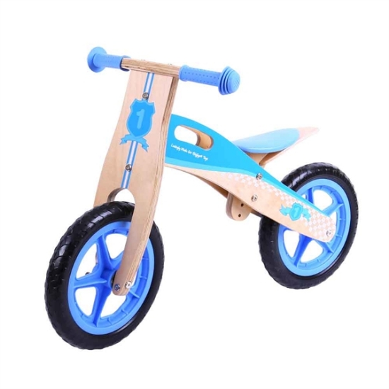 Afbeeldingen van Houten loopfiets-balansfiets blauw 3+ Bigjigs