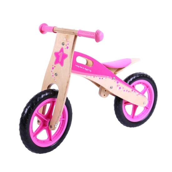 Afbeeldingen van Houten loopfiets-balansfiets roze 3+ Bigjigs