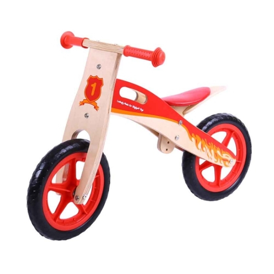 Afbeeldingen van Houten loopfiets-balansfiets rood 3+ Bigjigs