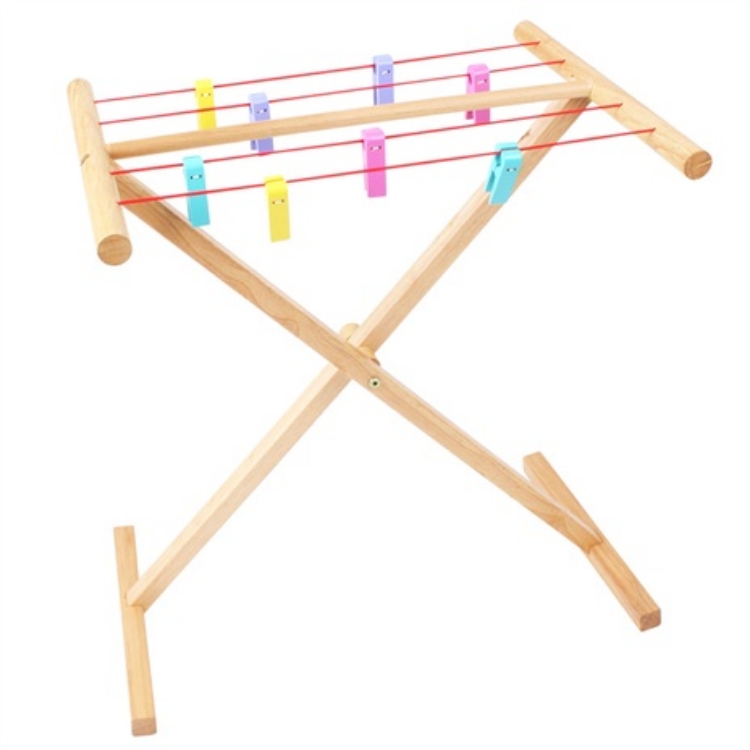 Image de Houten speel-wasrekje met knijpers Bigjigs