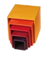 Picture of Stapelkubus-blokken geel-rood 11 cm Grimm's