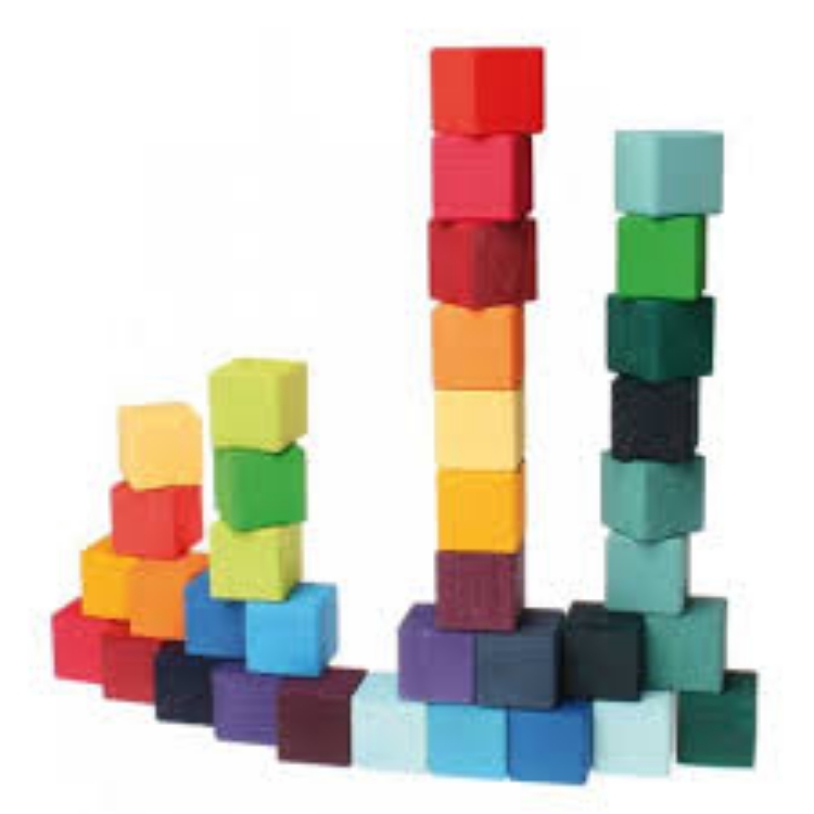 Picture of Bouwblokken Regenboog mozaiek 26 cm 36-delig Grimm's