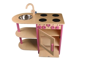 Bild von Roze speel-kinderkeuken combi kleuter hout Van Dijk Toys