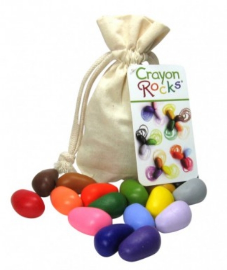 crayon rocks, vetkrijt, wasco, 16 kleuren, katoenen zakje, duurzaam, speelgoed