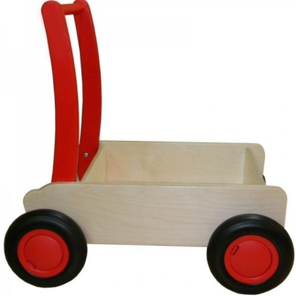 Bild von Luxe loopwagen- rode Blokkenduwwagen Hout met rechte rand  Van Dijk Toys