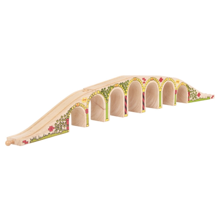 Image de Spoorwegviaduct - extra lang - houten treinbaan Bigjigs
