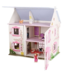 Image de Poppenhuis Roos 'Rose Cottage' met inrichting Bigjigs