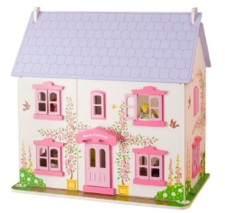 Image de Poppenhuis Roos 'Rose Cottage' met inrichting Bigjigs