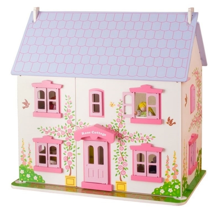 Image de Poppenhuis Roos 'Rose Cottage' met inrichting Bigjigs