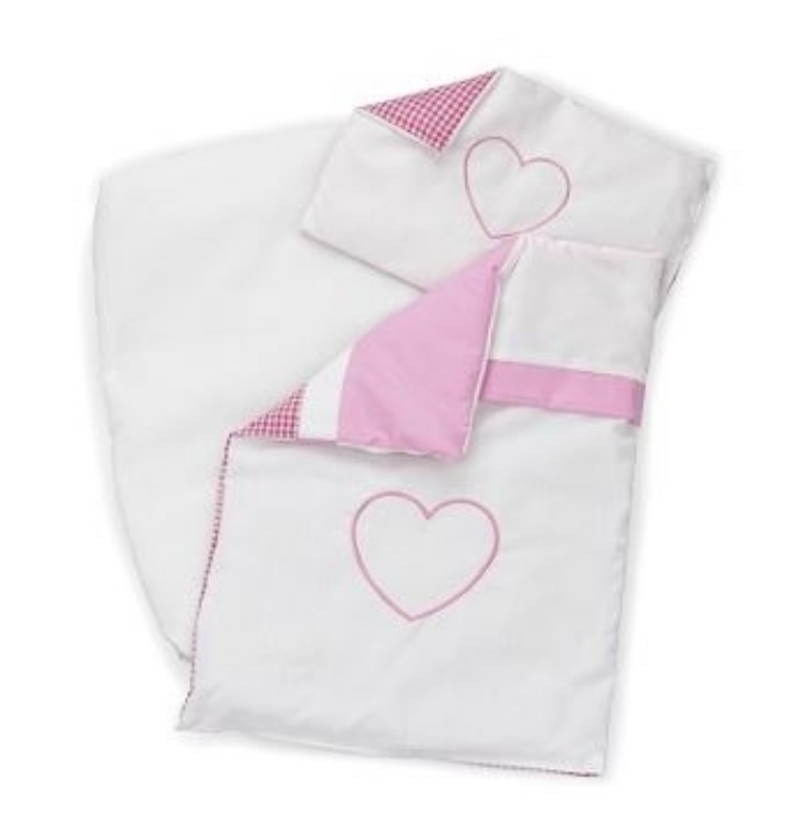 Afbeeldingen van Dekje poppenwagen roze/wit geruit New Classic Toys