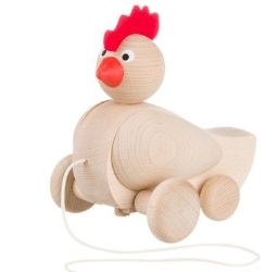 MS-MH764 Trekfiguur kip blank met rode snavel Duurzaam speelgoed 1