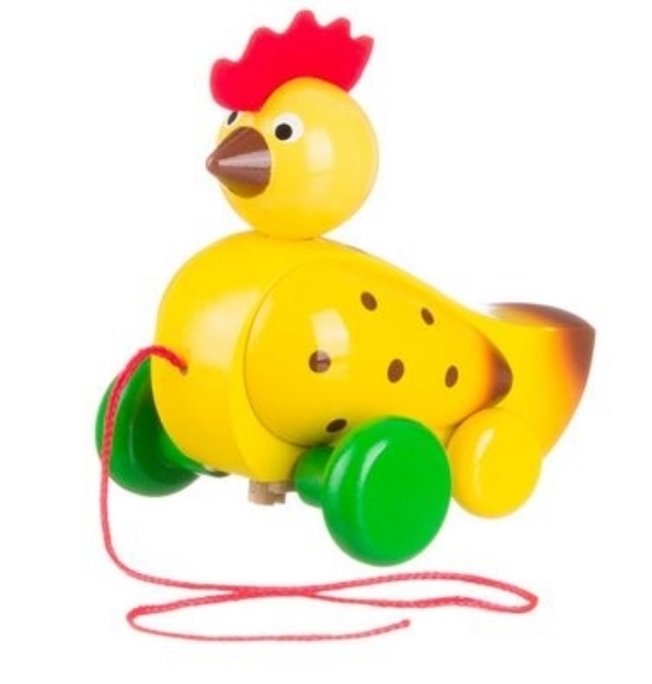 Bild von trekfiguur kip, geel met zwarte spikkels