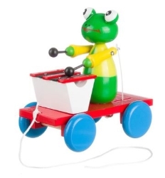 Afbeeldingen van Miva Trekfiguur xylofoon kikker groen