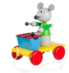 Bild von Trekfiguur xylofoon muis in groen jasje
