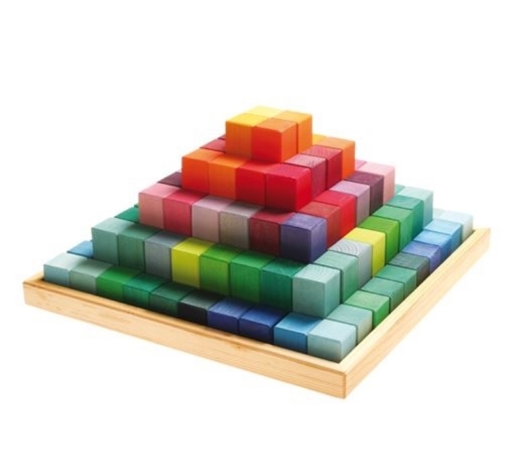 Picture of Bouwblokken Pyramide 44,5 cm 100-delig Grimm's