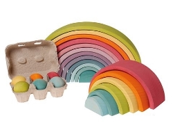 Image de Regenboog pastel medium 17 cm 6-delig Grimm's