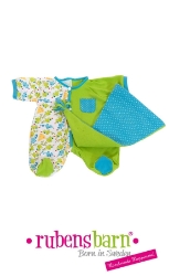 Afbeeldingen van SALE!!!  Pop Rubensbarn Baby kleding groene pyjama