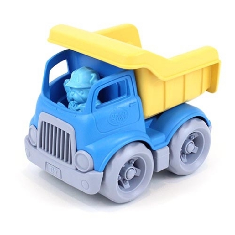 Bild von Auto Greentoys Kiepauto geel/blauw 14cm - recycled plastic