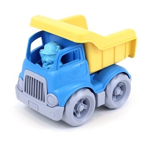 Afbeeldingen van Kiepauto geel/blauw 14cm - recycled plastic - Greentoys