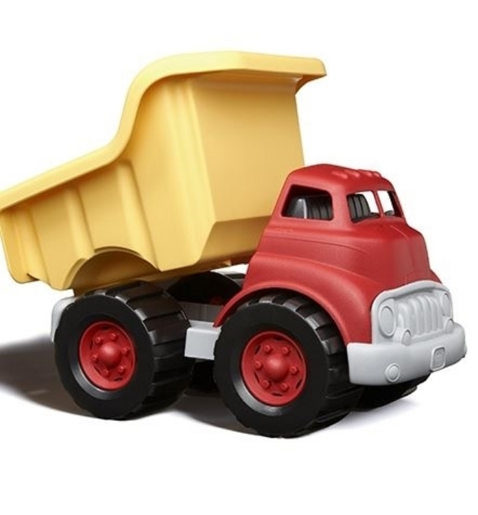 Afbeeldingen van Kiepwagen rood/geel 27cm - recycled plastic - Greentoys