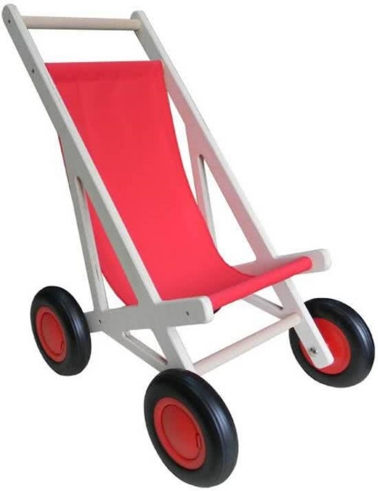 Bild von Poppenbuggy hout rood berkenmultiplex Van Dijk Toys