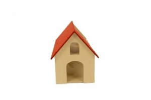 Bild von Speelboerderij hout rood dak en trap 1+ 75x 30x 45 cm Van Dijk Toys