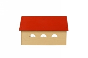 Bild von Speelboerderij hout rood dak en trap 1+ 75x 30x 45 cm Van Dijk Toys