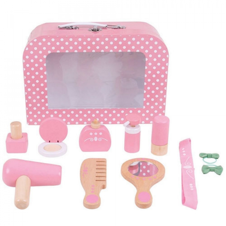 Image de Houten speel-beautykoffer roze Bigjigs