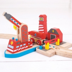 Image de Overslagstation Brandweer houten treinbaan Bigjigs