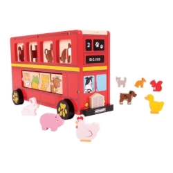 BJ-BJ692 Houten vormenbus, dierensorteerbus Duurzaam speelgoed 2