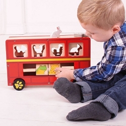 Image de Houten vormenbus, dieren-sorteerbus Bigjigs