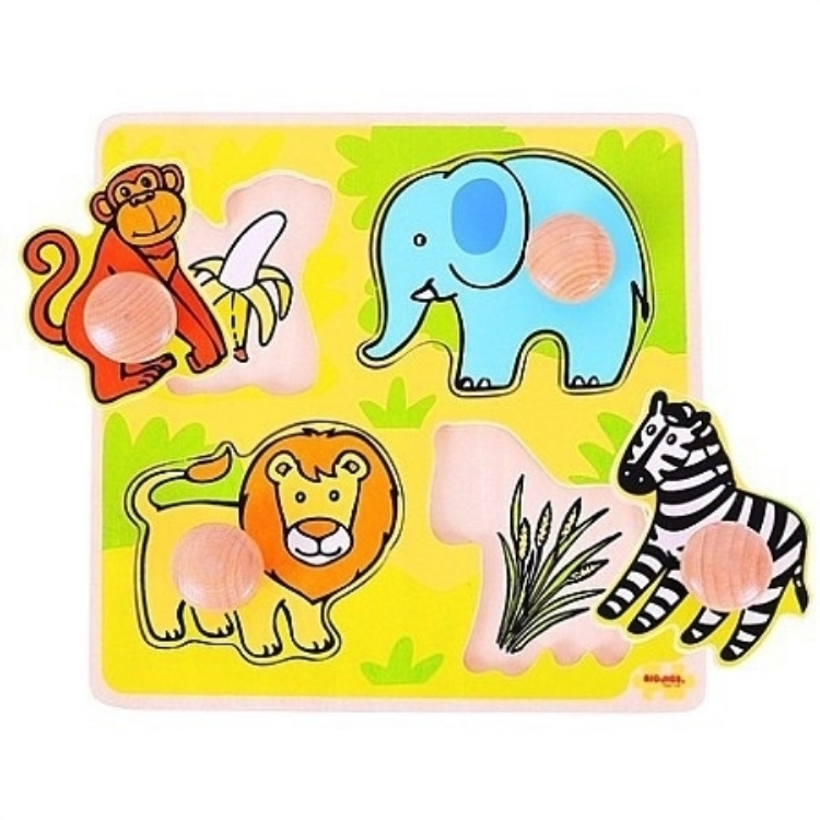 Afbeeldingen van Puzzel grote knoppen Safari 1+ Bigjigs