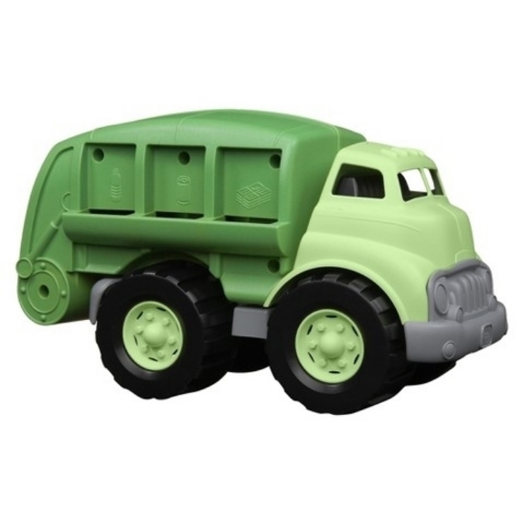 Afbeeldingen van Vuilniswagen groen 32cm - recycled plastic - Greentoys