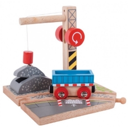 Image de Houten treinbaangebouw Gravel-overslagstation Bigjigs