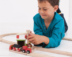 Image de Houten treinbaangebouw Kolenmijn Bigjigs