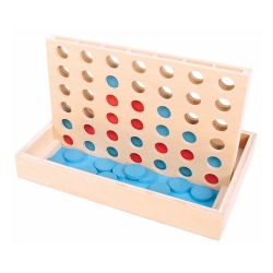 Afbeeldingen van Houten spel vier-op-een-rij Bigjigs
