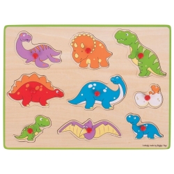 Afbeeldingen van Knoppenpuzzel Dino 3jr+ Bigjigs