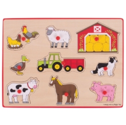 Bigjigs knoppenpuzzel Boerderij BJ-BJ259 1